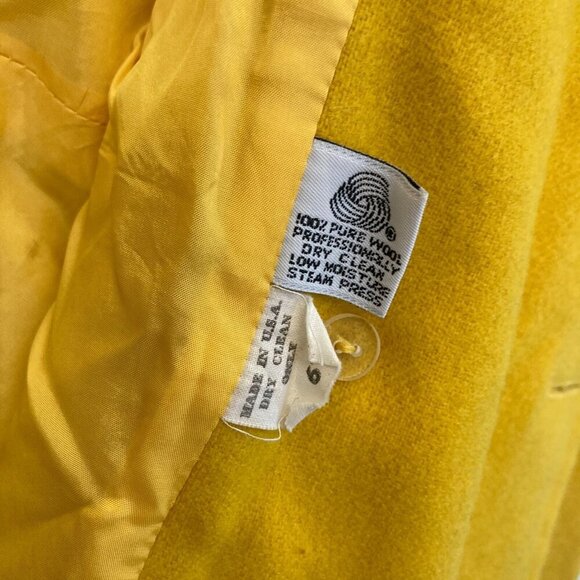 Vintage Yeohlee New York Wool Blazer Jacket Womens Size 6 Yellow USA Old Money - Picture 16 of 16